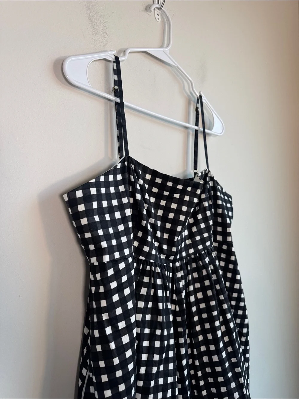 Hutch Bandeau Romper in Black/White Gingham - L